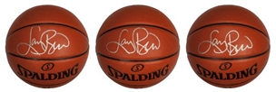 Lot of (3) Larry Bird Signed NBA Basketballs